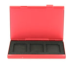 Protective holder for SD SDHC memory card case Aluminium Metal - Red | ZedLabz