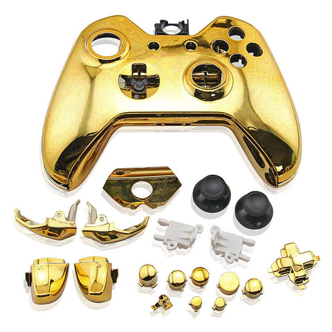 Housing shell for Xbox One controller Microsoft 1st gen 1537 full complete repair kit - Chrome Gold | ZedLabz