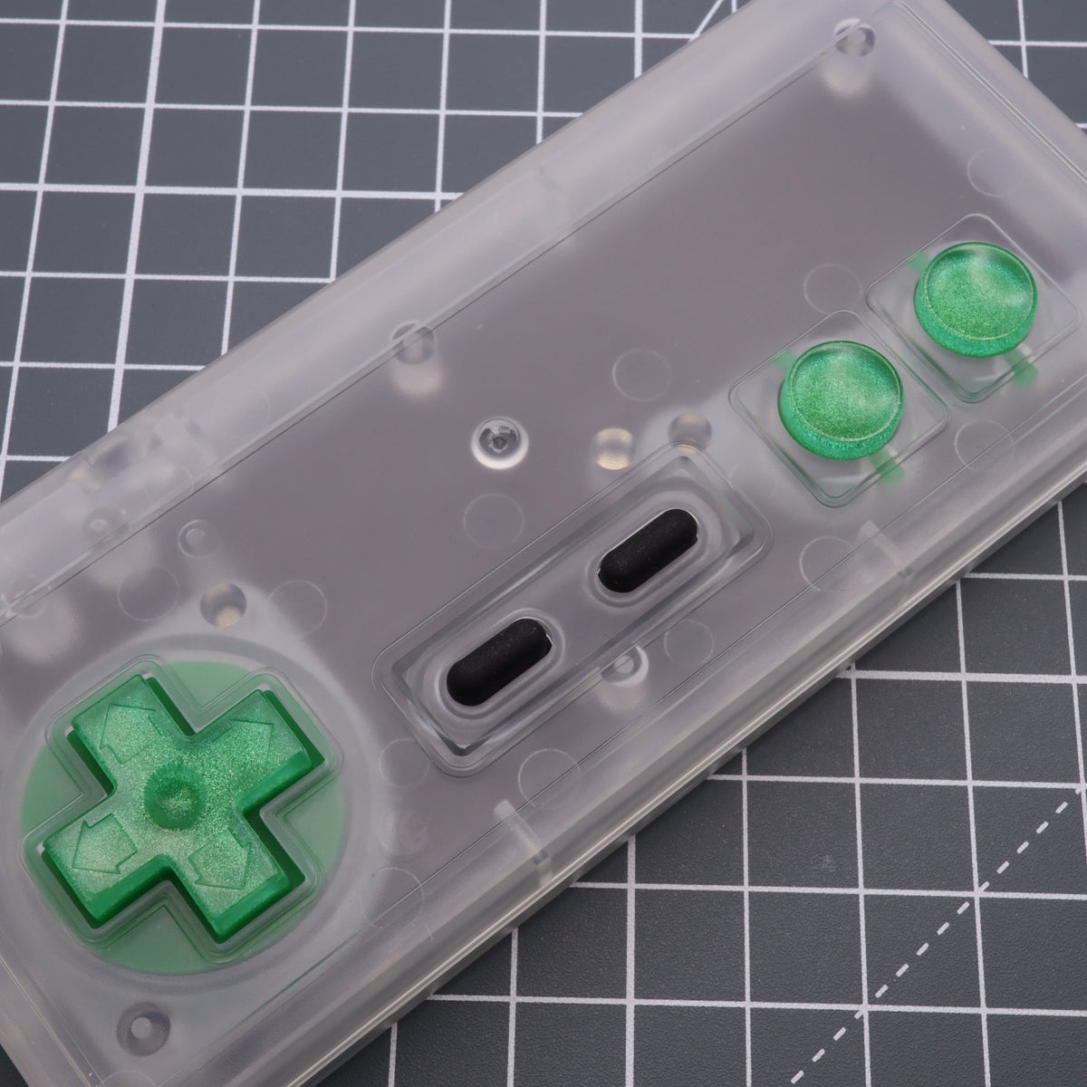 Hand cast custom resin buttons for Nintendo NES controller NES-004 (also fits Game Boy DMG-01) - Lime Candy | Lab Fifteen Co