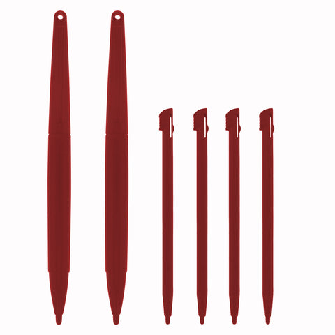 Replacement Standard & XL Stylus Pen Pack For Nintendo 2DS - 6 Pack Red | ZedLabz