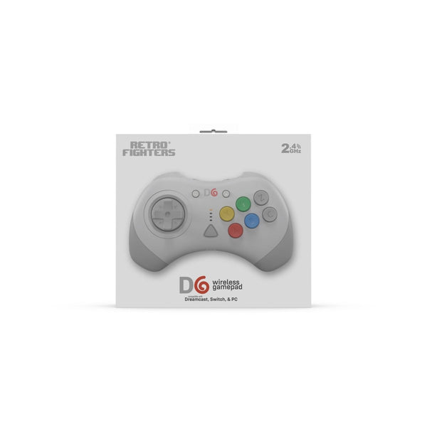 D6 Dreamcast wireless controller for Sega Dreamcast, Switch & PC - White | Retro Fighters