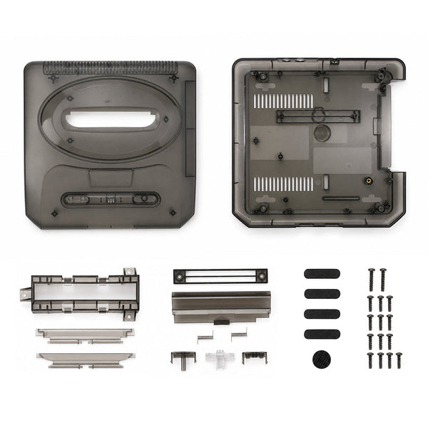 Replacement console shell housing for Sega Mega Drive 2 / Genesis 2 - Clear Black | XYAB