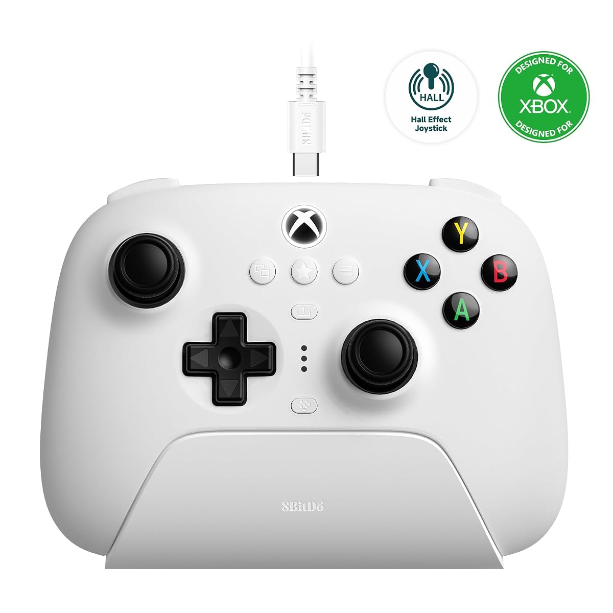 Ultimate 3-mode wireless controller with Hall Effect sticks for Xbox Series X|S, Xbox One, Windows & Android - officially licensed - White | 8BitDo
