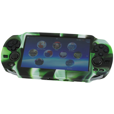 ZedLabz soft silicone skin protector cover bumper grip case for Sony PS Vita 1000 – camo green