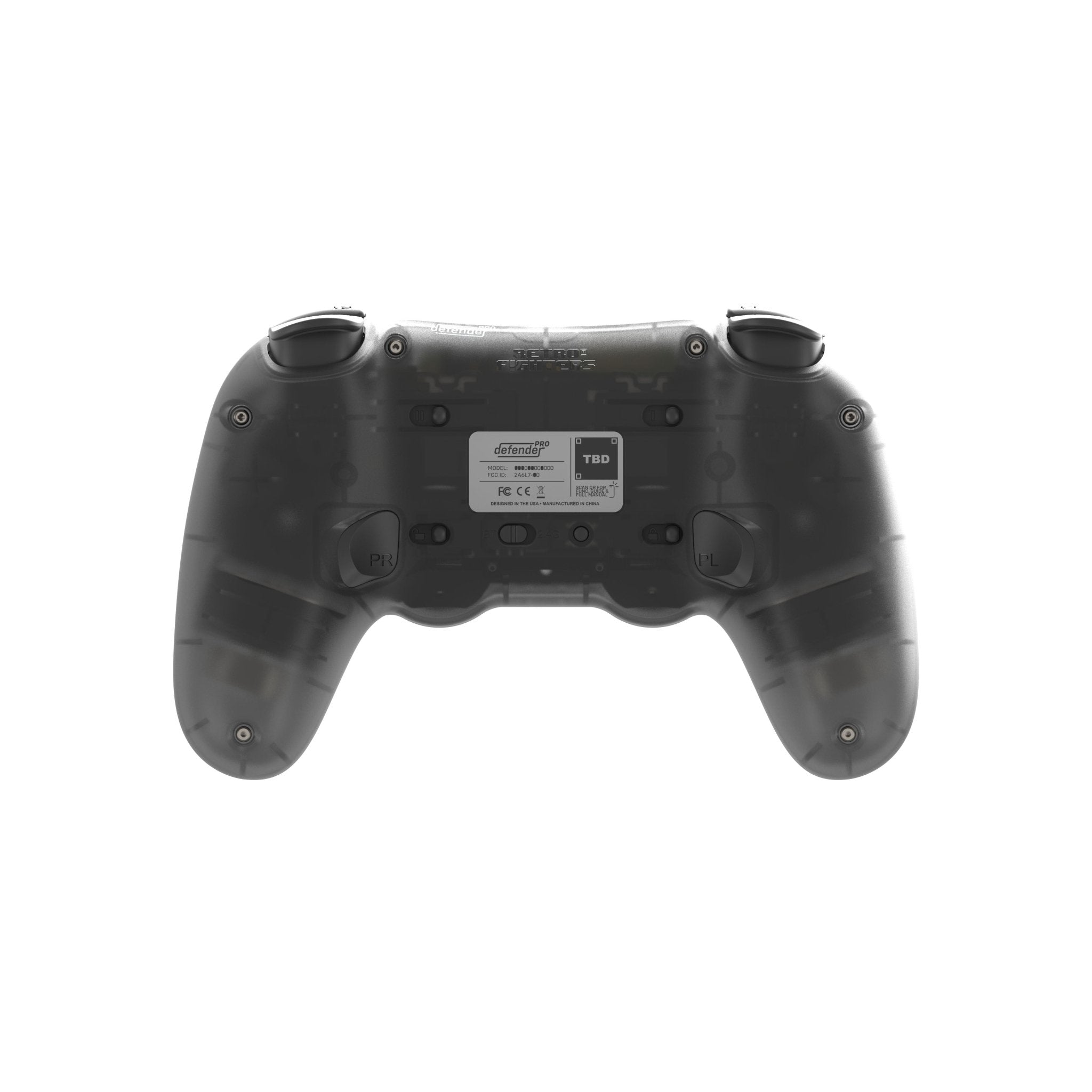 Defender pro wireless controller for PS1, PS2, PS3, PS Classic, Swicth, Switch 2, PC gamepad - Smoke Black | Retro Fighters