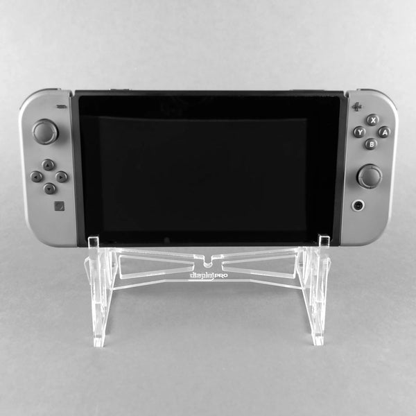 Displai Pro display stand for Nintendo Switch console - Crystal Clear | Rose Colored Gaming