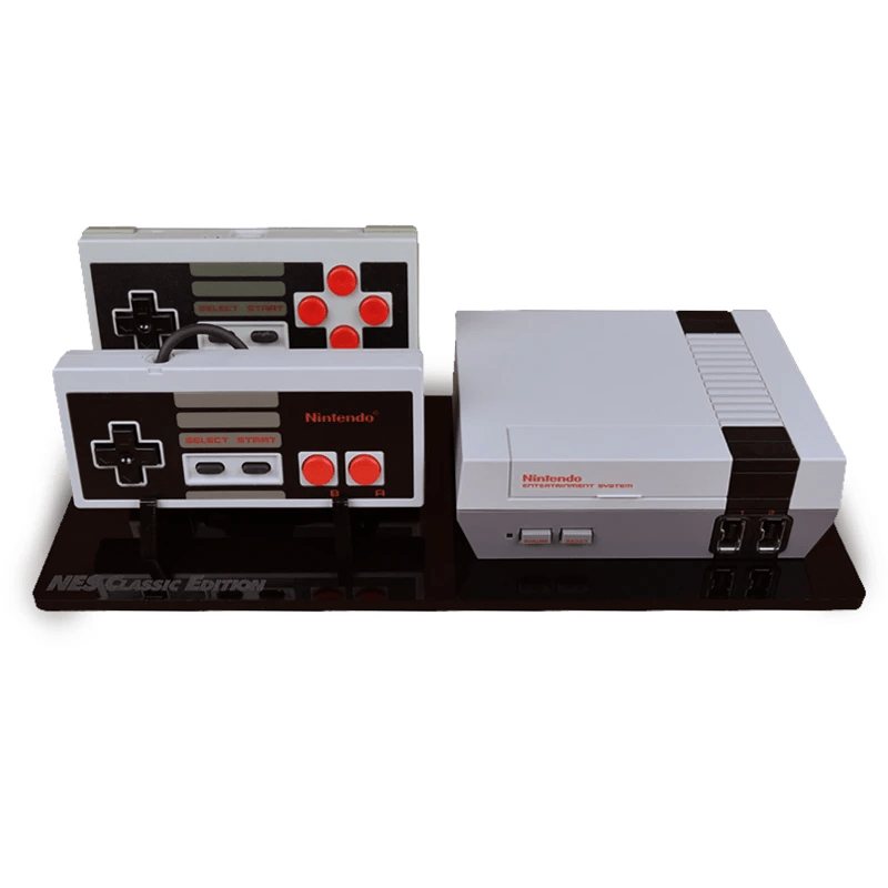 Displai Pro stand for Nintendo NES Classic console & controllers - Crystal Black | Rose Colored Gaming - 1