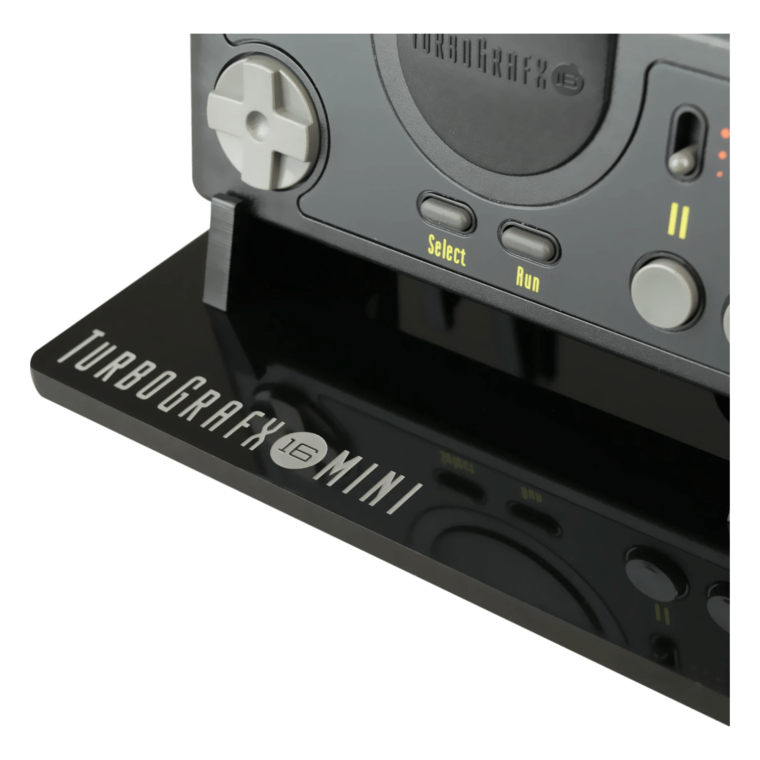 Displai Pro stand for TurboGrafx - 16 Mini console & controllers - Crystal Black | Rose Colored Gaming - 3