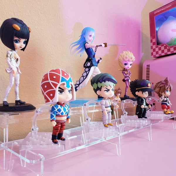 Display Shelves for game consoles & figurines 2-Tier Rizers acrylic | Rose Colored Gaming
