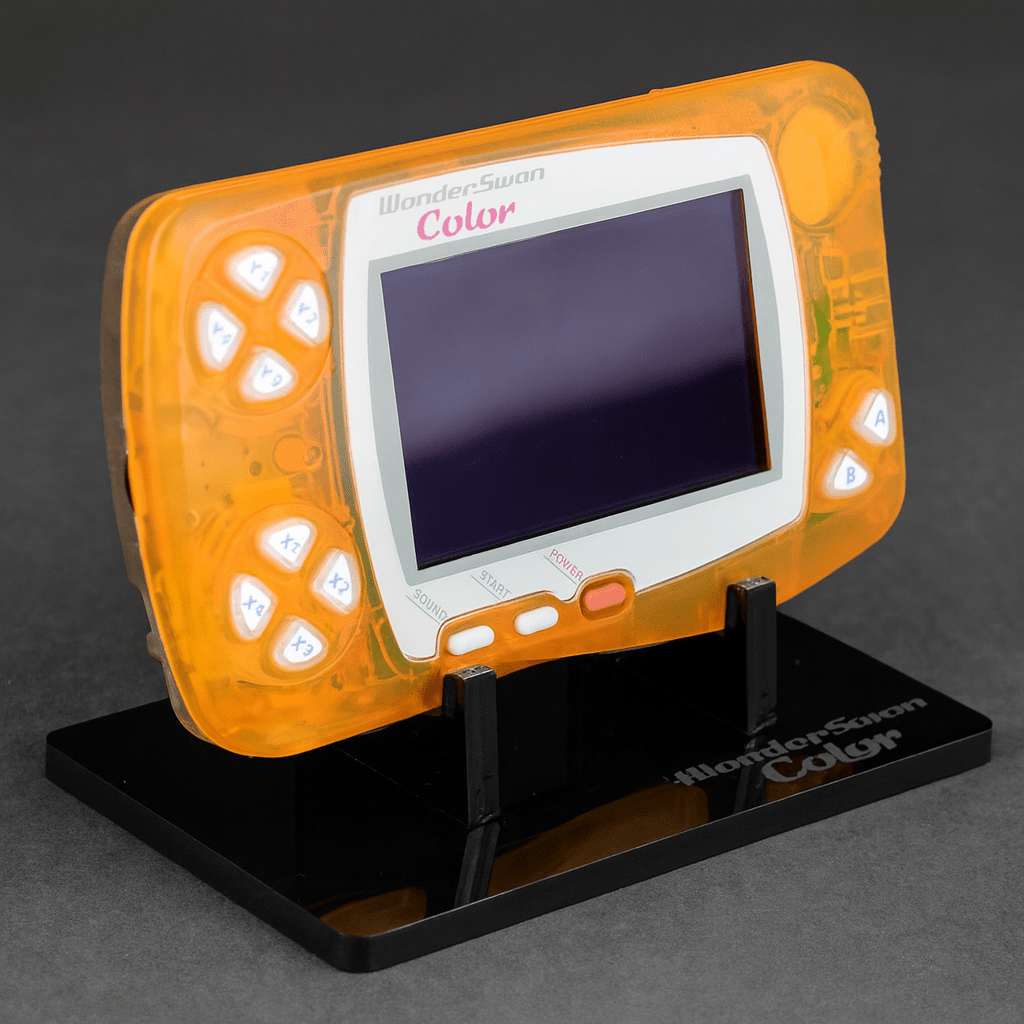Display stand for Bandai Wonderswan Color handheld console - Crystal Black | Rose Colored - 1