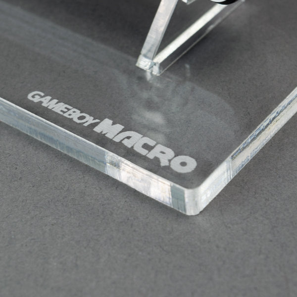 Display stand for Nintendo Game Boy Macro XL handheld console - Frosted Clear | Rose Colored Gaming