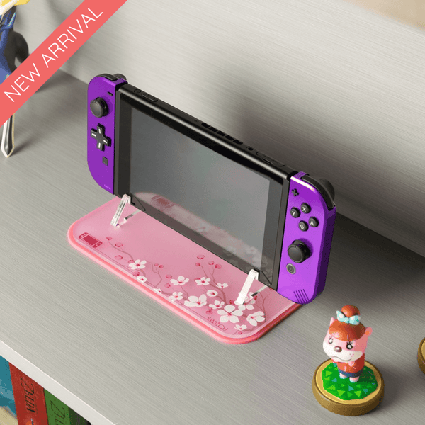 Display stand for Nintendo Switch handheld console - Sakura cherry Blossom UV printed | Rose Colored Gaming