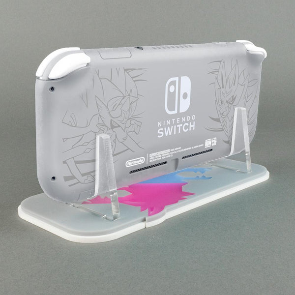 Display stand for Nintendo Switch Lite handheld console - Pokemon Zacian & Zamazenta edition | Rose Colored Gaming
