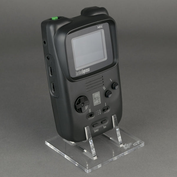 Display stand for PC Engine GT handheld console - Frosted Clear | Rose Colored Gaming