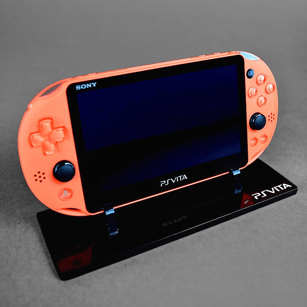 Display stand for Sony PS Vita 2000 handheld console - Crystal Black | Rose Colored Gaming - 1
