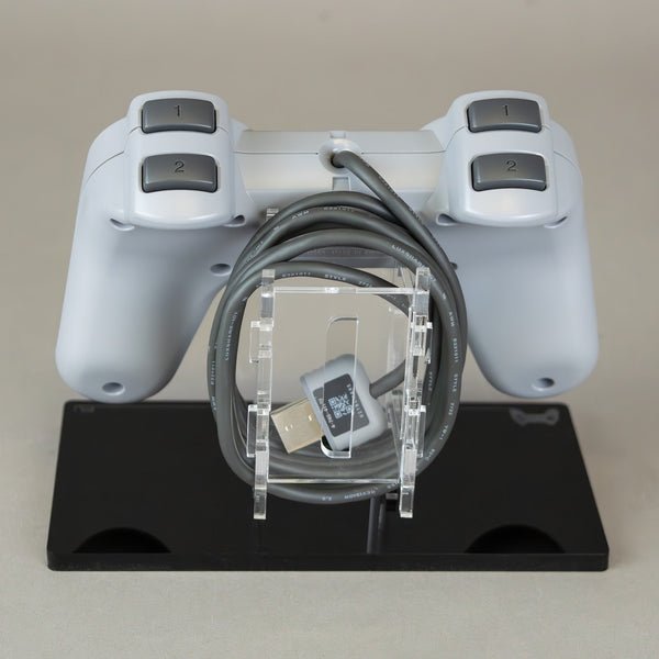 Display stand for Sony PS1 controller - Crystal Black [Playstation 1] | Rose Colored Gaming