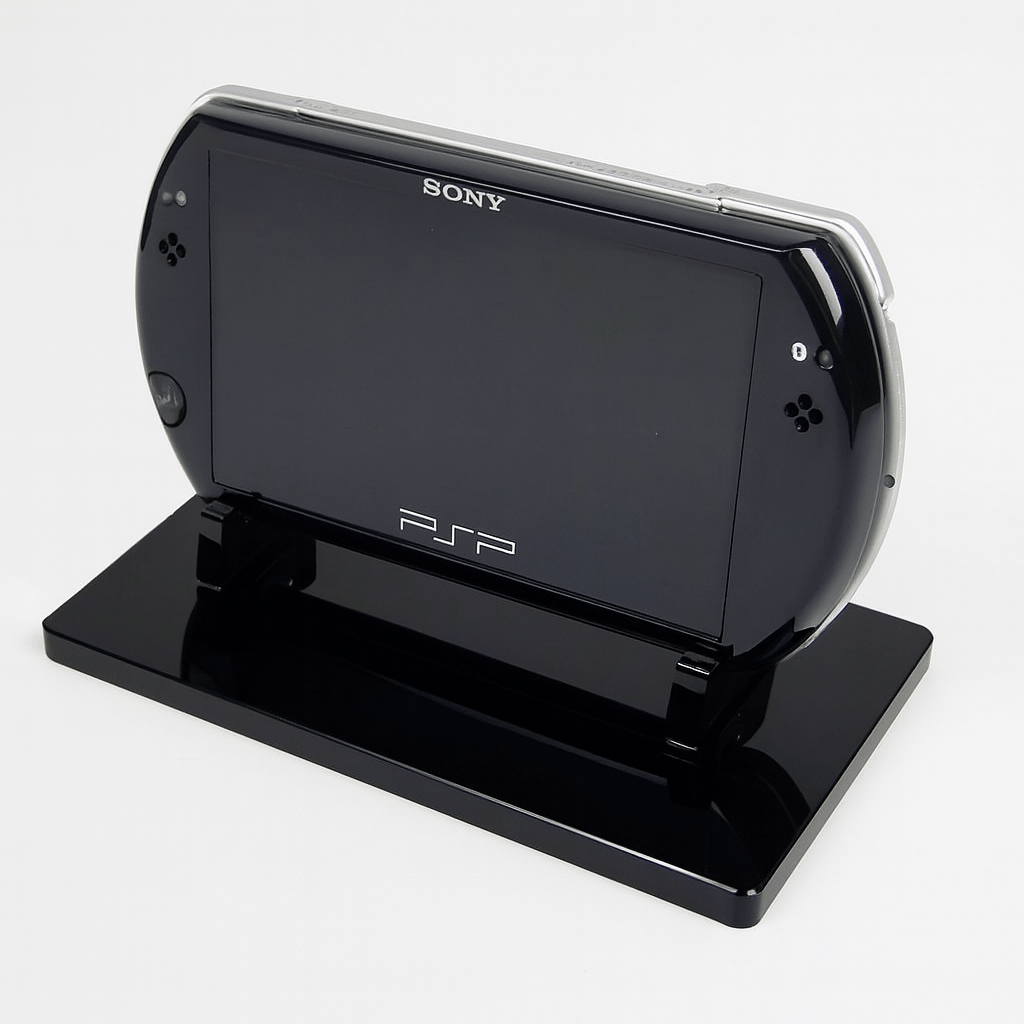 Display stand for Sony PSP Go handheld games console - Crystal Black | Rose Colored Gaming - 1