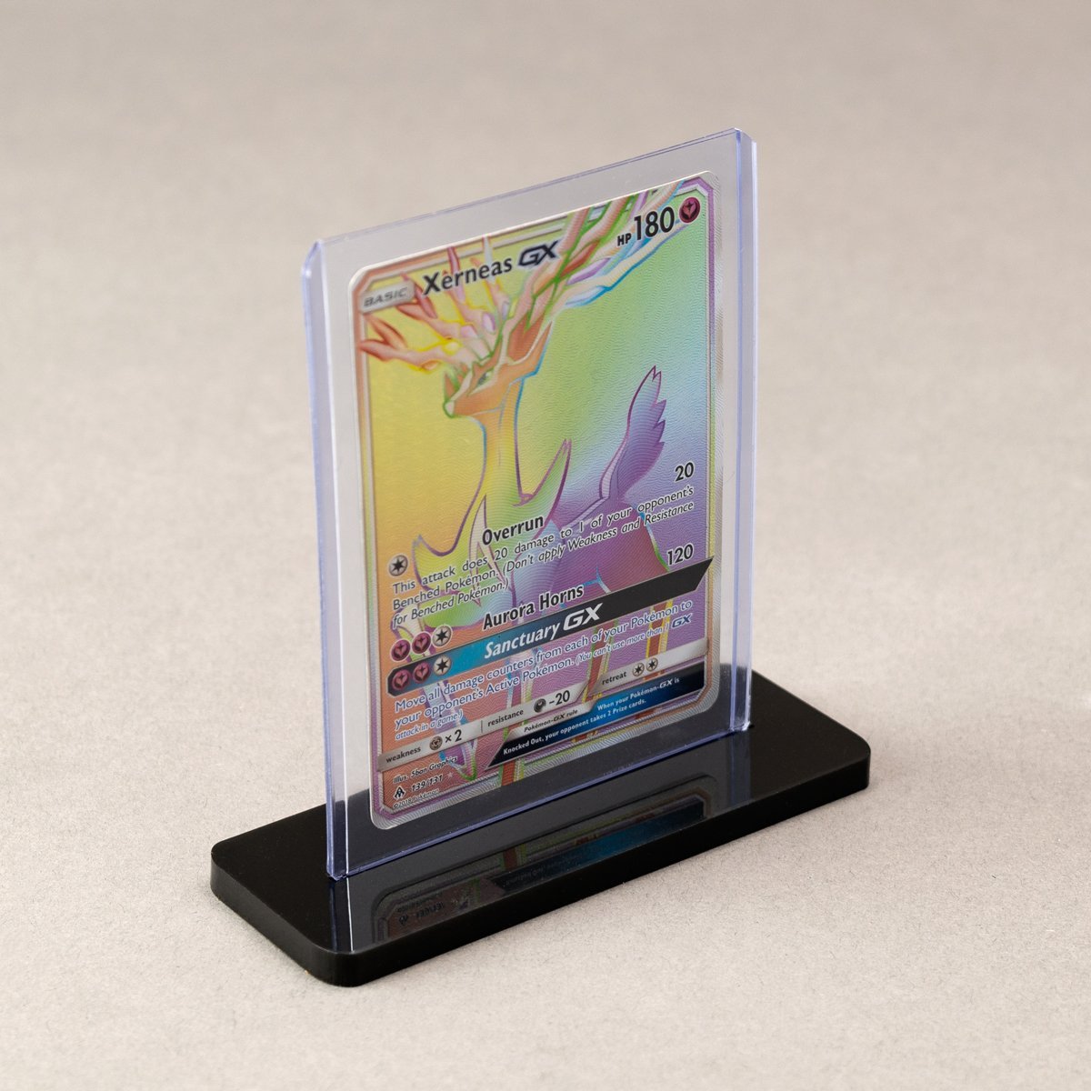 Display stand for toploader trading card pokemon, YuGiOh, MtG, Sports etc - 5 pack crystal black | Rose Colored Gaming - 1