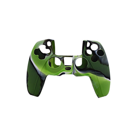 Cover grip for Sony PS5 controller soft silicone rubber skin with ribbed handle - Camo Green | ZedLabz