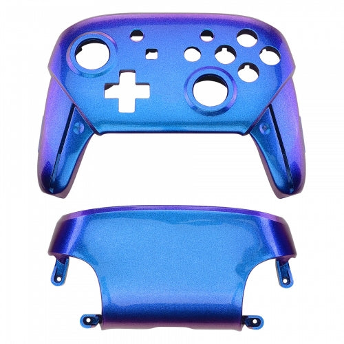 Replacement housing shell for Nintendo Switch Pro controllers front & back cover hard glossy - Chameleon Blue Purple | ZedLabz