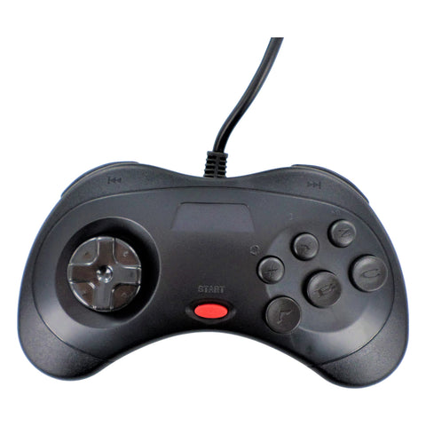 Wired controller for Sega Saturn compatible replacement with 1.8m cord - black | ZedLabz
