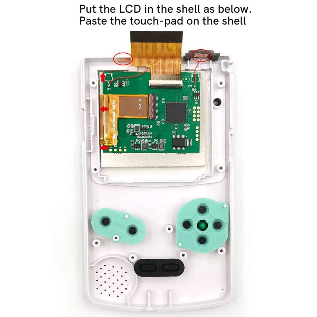 Drop in 2.45" IPS backlight LCD screen mod kit for Nintendo Game Boy Color GBC with 8 modes - Easy install, no solder, no cut | Hispeedido - 7