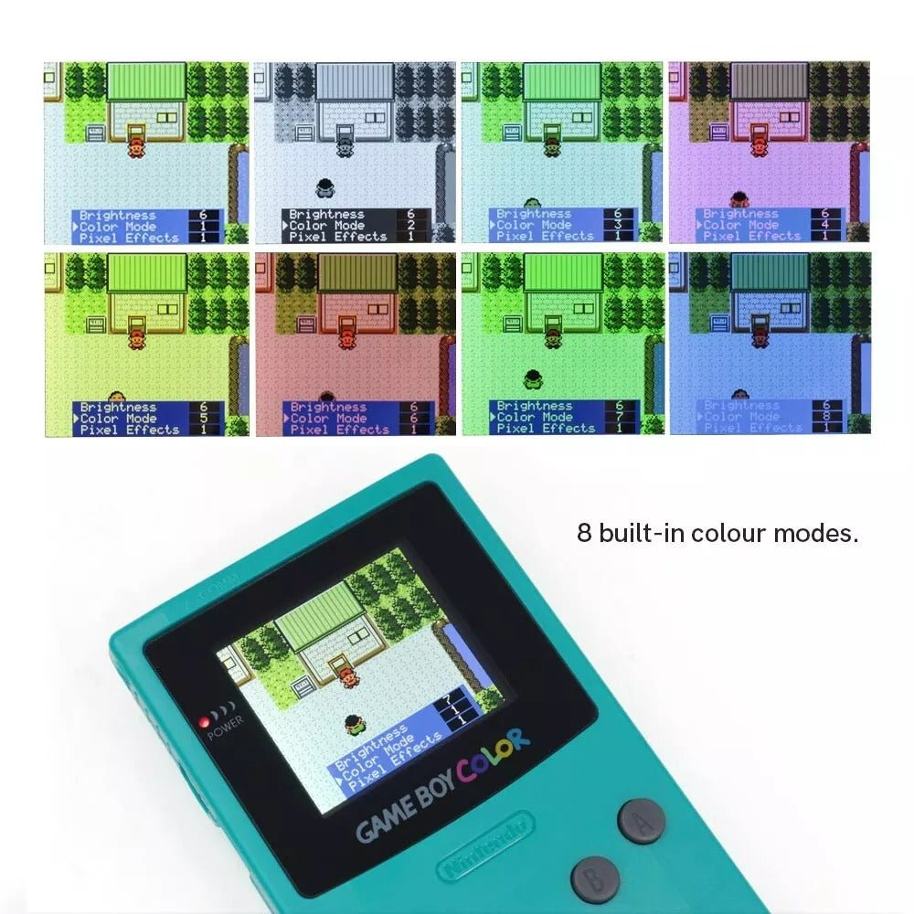 Drop in 2.45" IPS backlight LCD screen mod kit for Nintendo Game Boy Color GBC with 8 modes - Easy install, no solder, no cut | Hispeedido - 4