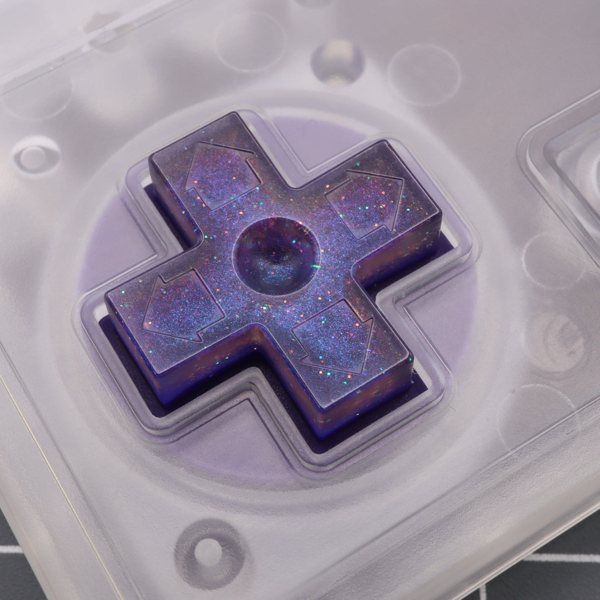 Hand cast custom resin buttons for Nintendo NES controller NES-004 (also fits Game Boy DMG-01) - Cosmic Purple | Lab Fifteen Co