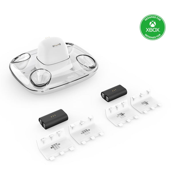 Dual Charging Dock for Xbox wireless controllers with 2 battery packs - officially licensed - White | 8BitDo - 2