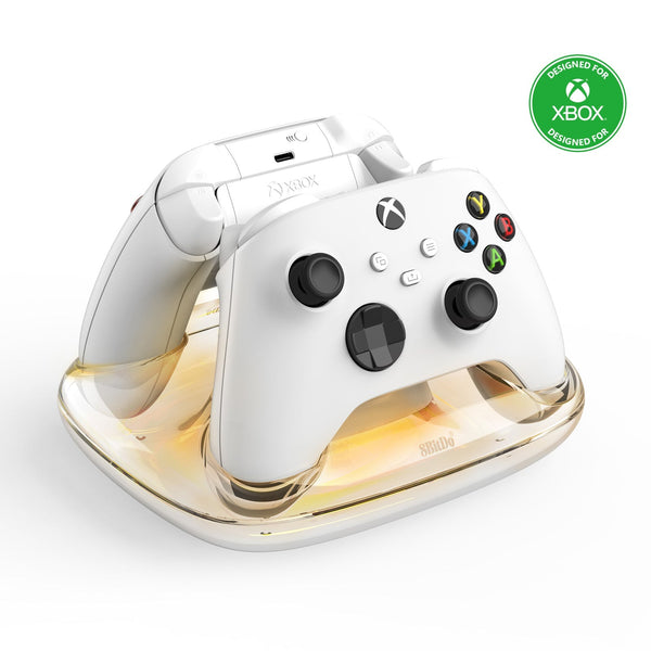 Dual Charging Dock for Xbox wireless controllers with 2 battery packs - officially licensed - White | 8BitDo - 1