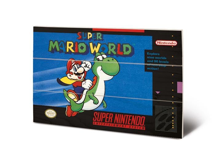 Super Mario World 20 x 29.5cm Wood Panel Print wall art Super Nintendo officially licensed | Pyramid