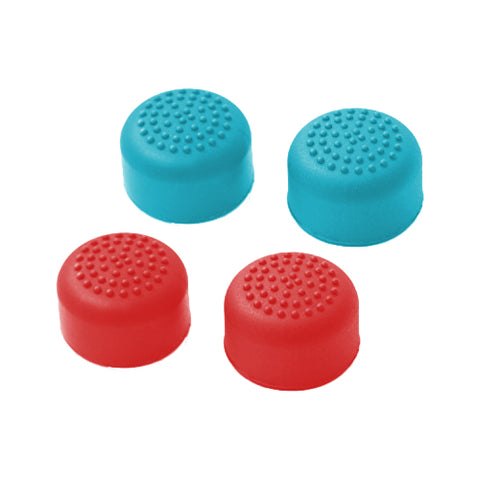 ZedLabz silicone dotted grip thumb stick extender caps for Nintendo Switch joy-con controllers - 4 pack red & blue