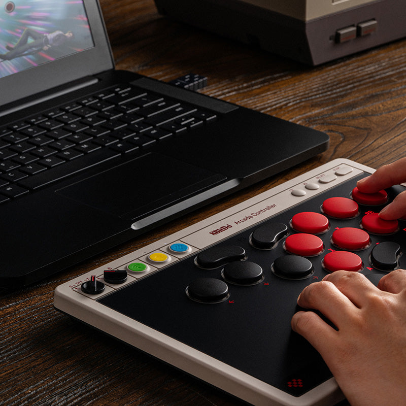 Arcade Controller all-button leverless for Switch, Switch 2 & Windows - Black | 8BitDo