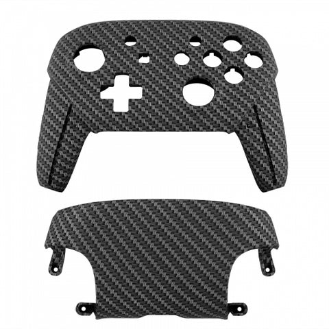 Replacement housing shell for Nintendo Switch Pro controllers front & back cover hard - Black / Silver | ZedLabz