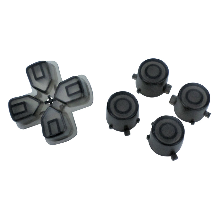 Replacement D-pad & Action Button Set For Sony PS4 Controllers - Clear Black | ZedLabz