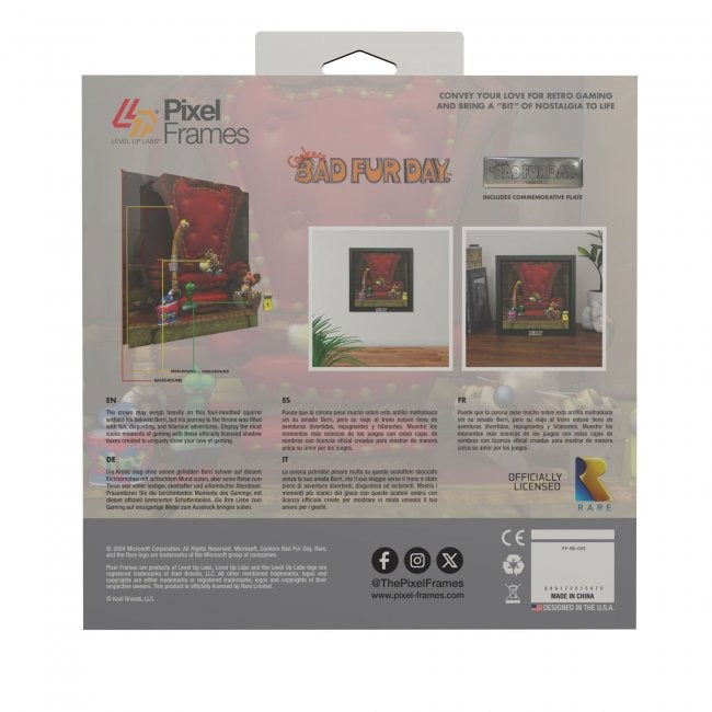 Conker: King of the Land video game (2001) shadow box art officially licensed 9x9 inch (23x23cm) | Pixel Frames