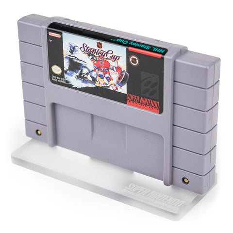 Cartridge display stand for Nintendo SNES cart acrylic acrylic - Frosted Clear | Rose Colored Gaming