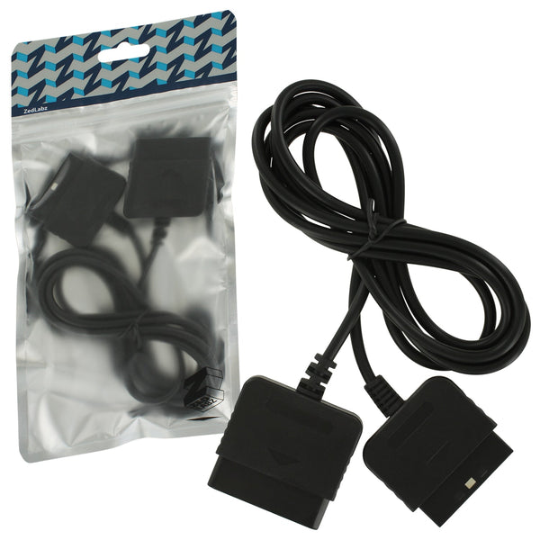 Extension cable for Sony PS2 PlayStation 2 & PS1 controllers 1.8m cord lead – Black | ZedLabz