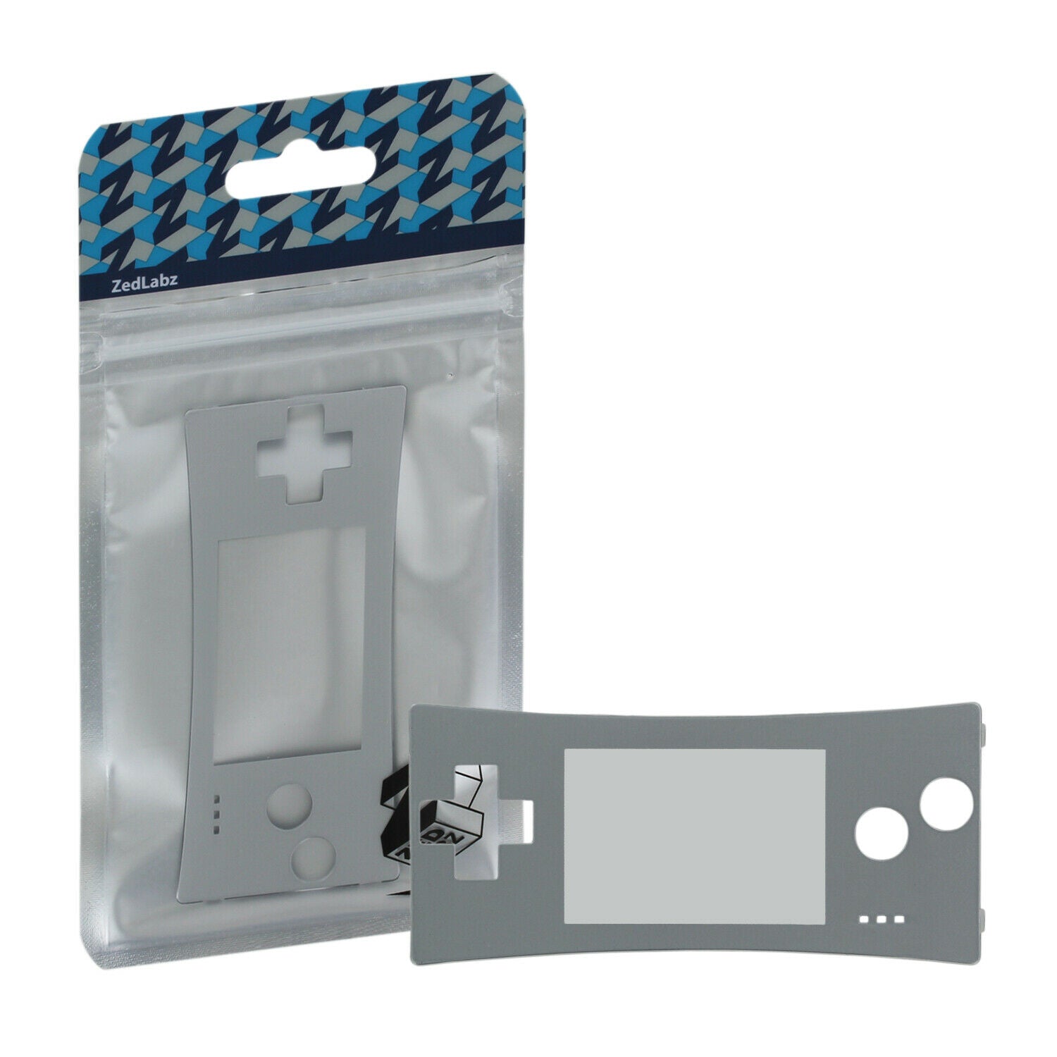 Faceplate screen for Nintendo Game Boy Micro console lens replacement - Silver REFURB | ZedLabz - 3