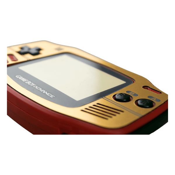 Famicom Style veneer sticker for Game Boy Advance console - metallic gold | Rose Colored Gaming