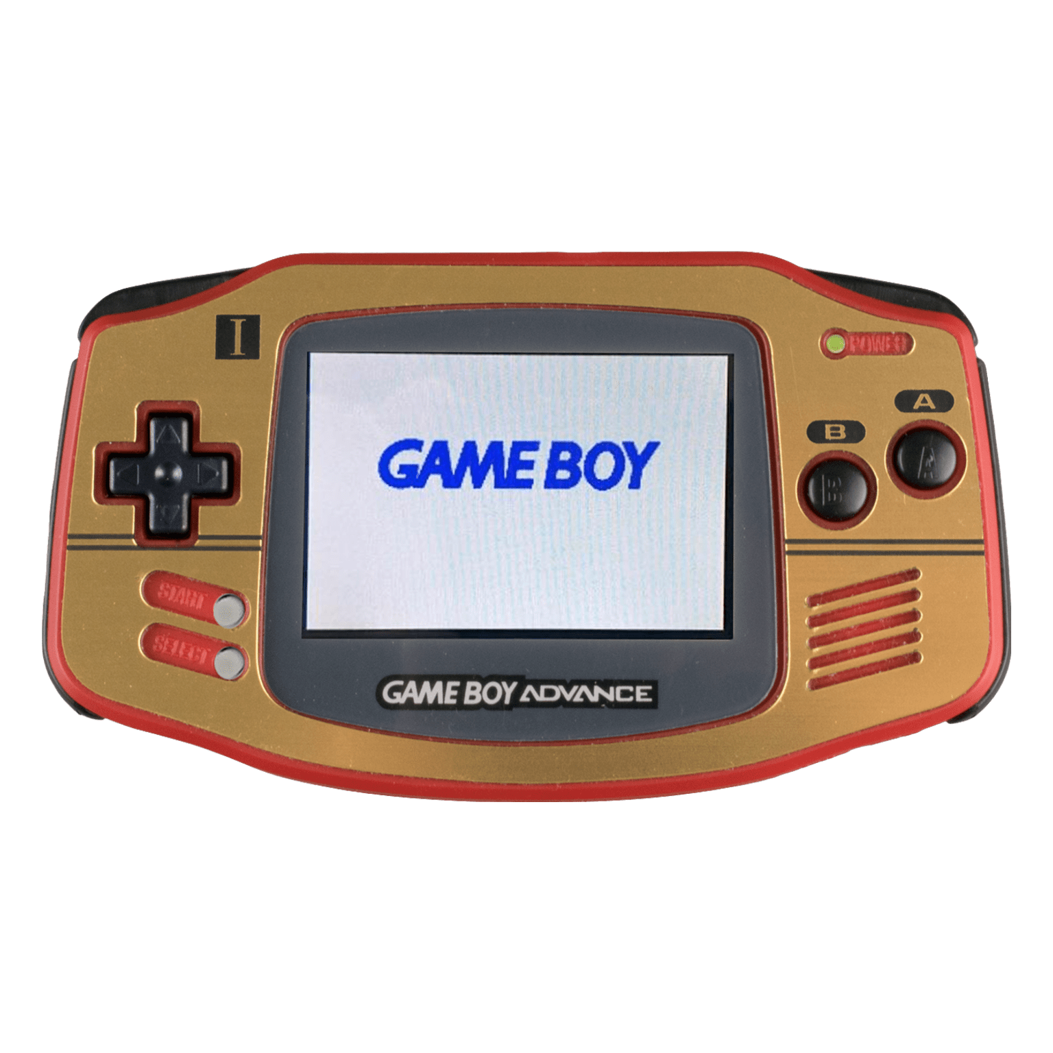 Famicom Style veneer sticker for Game Boy Advance console - metallic gold | Rose Colored Gaming - 3