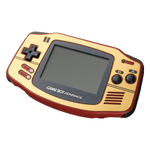 Famicom Style veneer sticker for Game Boy Advance console - metallic gold | Rose Colored Gaming - 1