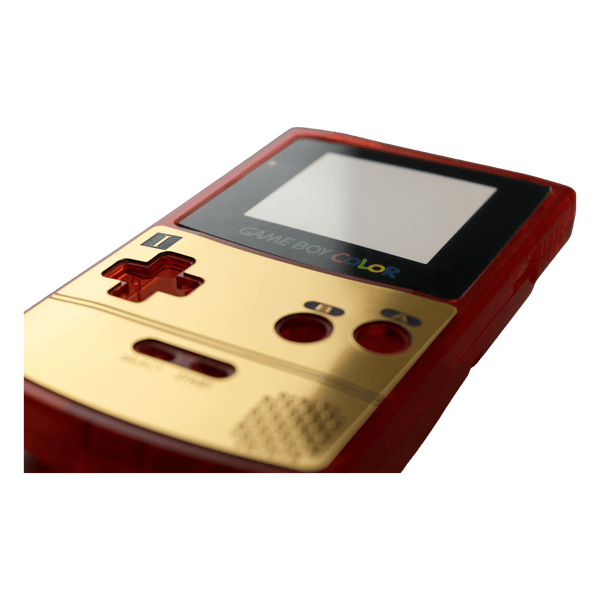 Famicom Style veneer sticker for Game Boy Color console - metallic gold | Rose Colored Gaming