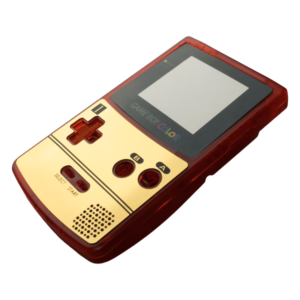 Famicom Style veneer sticker for Game Boy Color console - metallic gold | Rose Colored Gaming