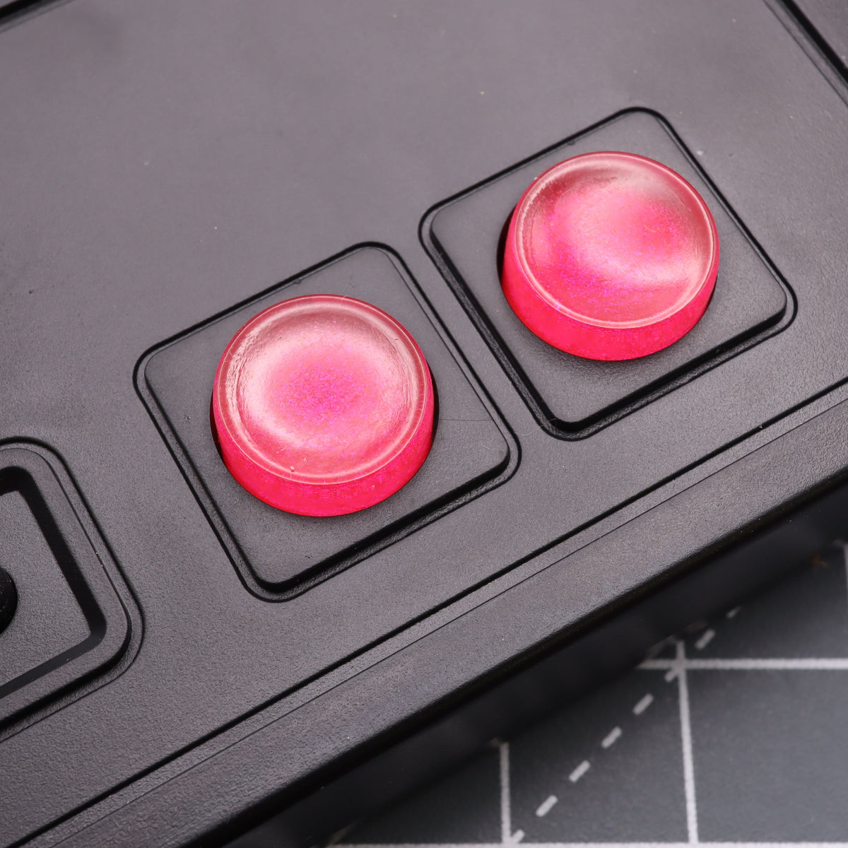 Hand cast custom resin buttons for Nintendo NES controller NES-004 (also fits Game Boy DMG-01) - Raspberry Candy | Lab Fifteen Co