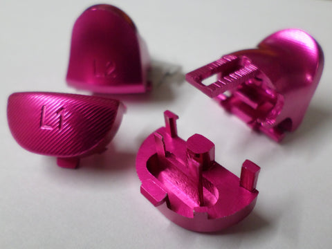 Metal Aluminium Trigger & Shoulder Buttons For PS4 Pro JDM-040 Controllers - Pink | ZedLabz