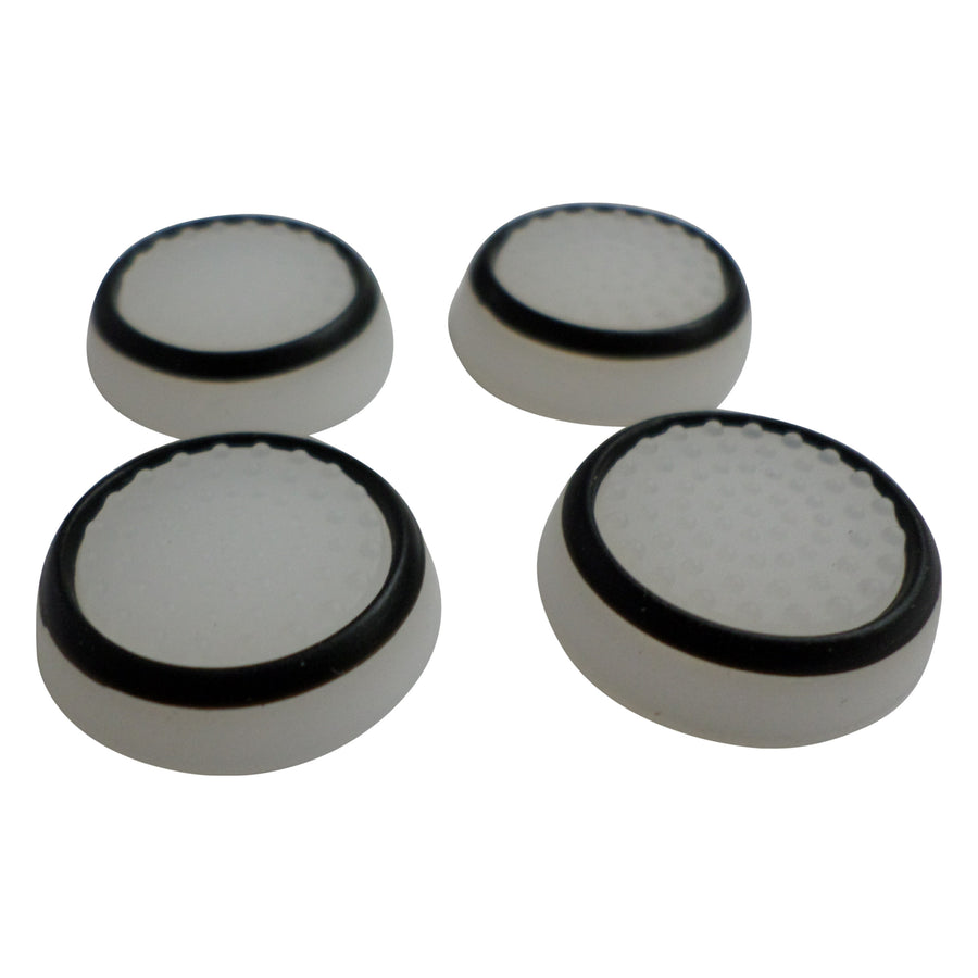 Glow in the dark dotted thumbstick grips for PS4  - 4 pack white & black | ZedLabz