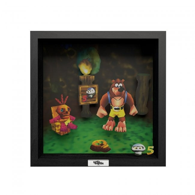 Banjo & Kazooie Mumbo's Mountain (1998) shadow box art officially licensed 9x9 inch (23x23cm) | Pixel Frames