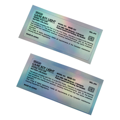 Holographic stickers for Nintendo Game Boy Light