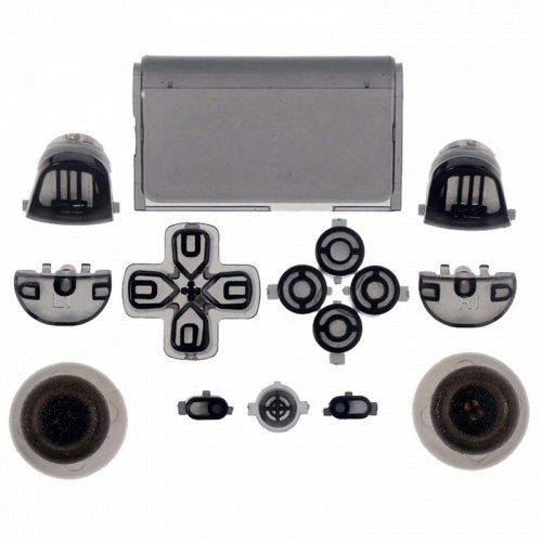 Replacement Full Button Set For 1st Gen Sony PS4 Controllers - Clear Black | ZedLabz